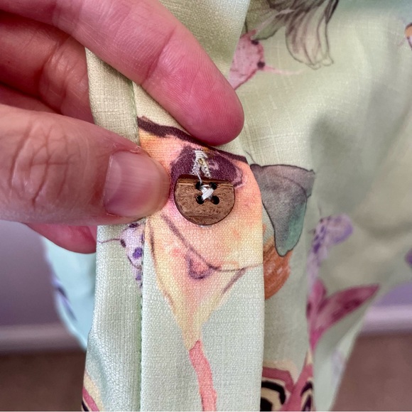 Hutch Mint Green Butterfly Print Flowy Midi Dress Fairycore Cottagecore Spring - Picture 14 of 16